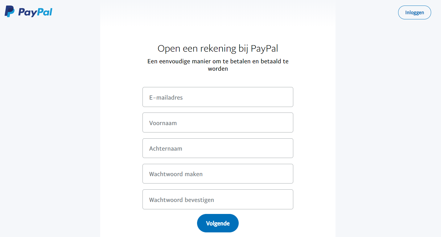 paypal account zonder creditcard